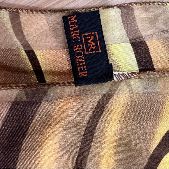 Silk rectangle scarf: golds and tan. - Picture 4 of 5